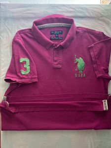 L  Polo Purple Men Half Sleeves T Shirt