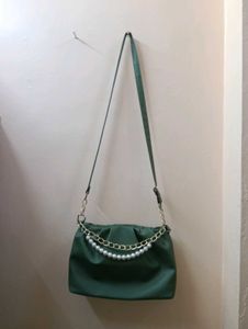 combo handbags green and purple