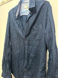 Navy Polka Men Shirt