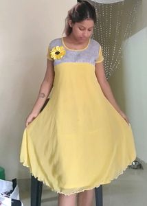 Yellow Mid Length Dress