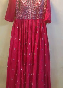 Elegant Red Embroidered Dress