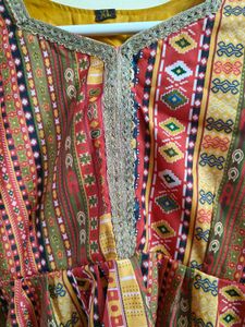 Multi Color Printed Raha Short Kurti