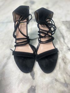 Black Lace-Up Heels