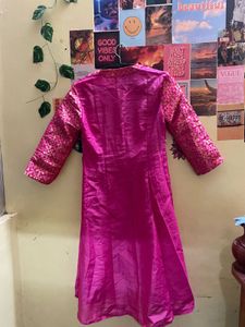 Pink Embroidered Kurti Dress