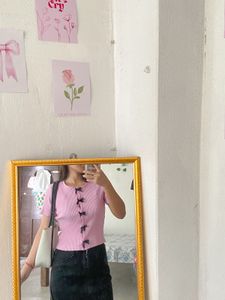 Pink Bow Cardigan top