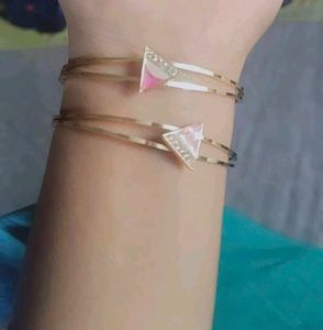 Brass crystal Gold-Plated Bangles- pack of 2