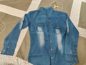Blue denim shirt