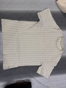 ZARA Knitted Striped Oversized T-Shirt