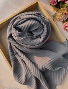 Grey Pleated Hijab