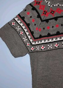 Gray Fair Isle Knit Dress