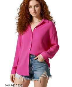 Pink Casual Button-Down Shirt all sizes