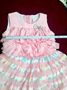 Girls Party Wear Frok Pink
