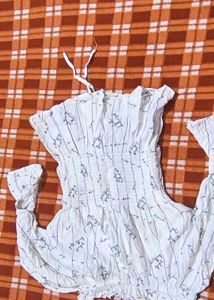 Stylish White Printed Top