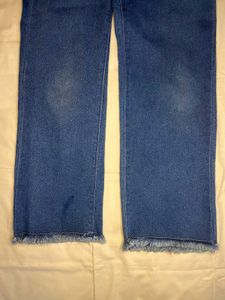 Classic Blue Denim Jeans with Faded Wash