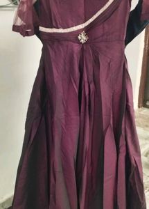 Elegant Burgundy Party Gown