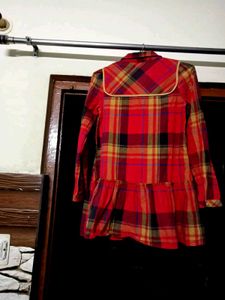 Velvet With Korean Plaid Embroidered Mini Dress