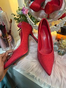 Red Embellished Heels