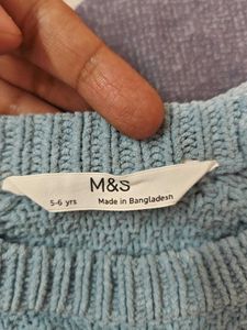 Embroidered Blue Sweater for girls | 5-6 years