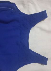 Knee Length Royal Blue Frock(Polyester)Comfort