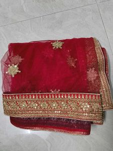 Red &amp; Gold Sequin Customized Bridal Lehenga Set