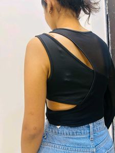 Chic Black Cutout Top