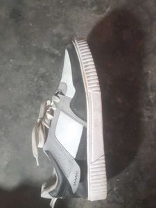 Stylish Grey &amp; White Sneakers