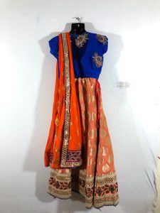 Multi Colour Emboridered Lehenga Choli Set(Women)