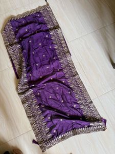 purple long anarkali dress