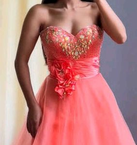 Coral Tulle Prom/Evening Gown