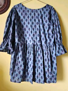Boho Chic Dusty Blue Tunic Top