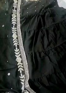 Elegant Black Anarkali Suit with Dupatta