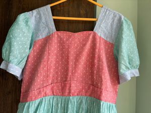 Pastel Hue Color Block Feeding Maxi Dress