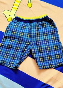 Boys Blue Plaid Shorts(6 -12 months)