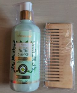 St.Botanica Tea Tree Shampoo & Wooden Comb Combo