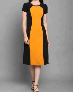Black &amp; Mustard Mini Dress