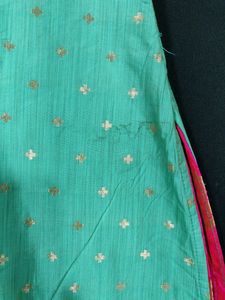 Women Green And Pink Kurti With Pant