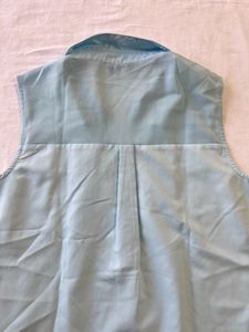 Light Blue Sleeveless Blouse