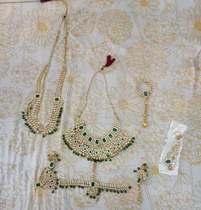 Heavy Green Bridal Jewellery Set 4900 Coins