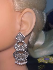 Elegant Silver &amp; Gold Tone Earrings