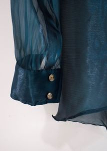 Teal Blue Wrap Peplum Top