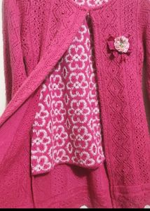 Rose Color Winter Sweater For 8-9 Year Girl