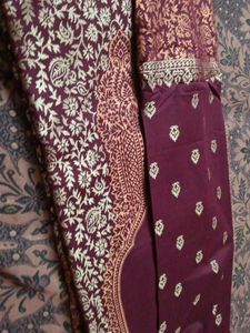 Pashmina Banarsi Work Suit With Shawl