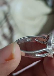 Real Silver Emerald Green Stone Ring