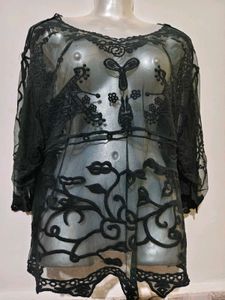 🎄Buy 1, Get 1 Free🎁L/XL Black Lace Top