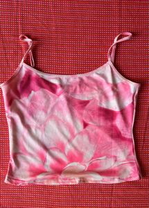 Pink Floral Print Tank Top