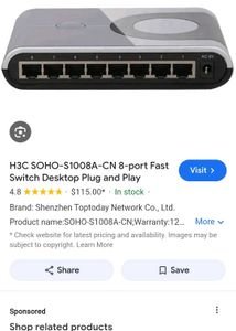 H3C SOHO-S1008A-CN 8-port Fast Switch Desktop Plug