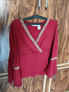 Maroon Cowboy Top