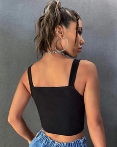 Black Zip-Up Corset Top
