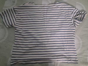 Striped Oversized Cropped Tshirt