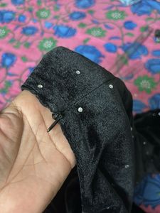 Black Velvet Embellished Top